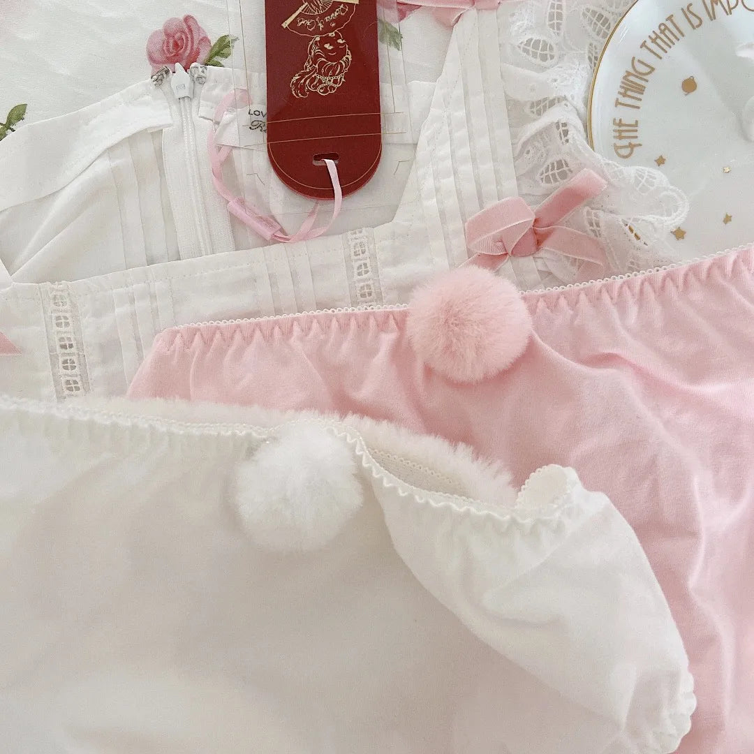 Plushie Lingerie Sets 🧸 Pink + White Kitty