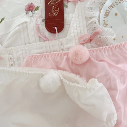 Plushie Lingerie Sets 🧸 Pink + White Kitty